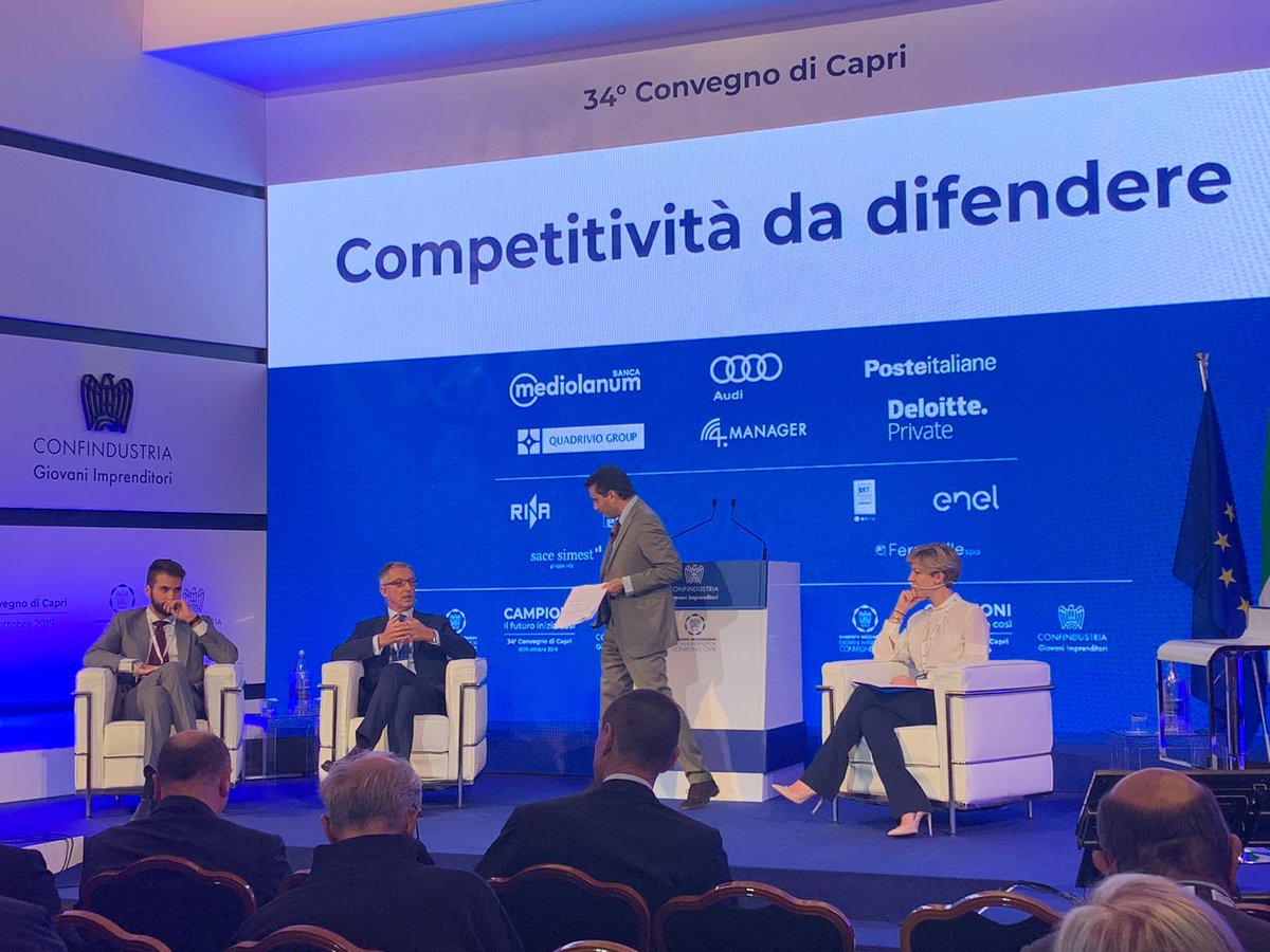 GIConfindustria's tweet photo. Scarti e rifiuti possono diventare la nostra risorsa, vanno però rimossi gli ostacoli allo sviluppo della filiera produttiva dei rifiuti e supportate le imprese nella gestione della transizione - Giuseppe Ricci di @eni a #Campioni #Capri19 https://t.co/sb1T9eA8yQ