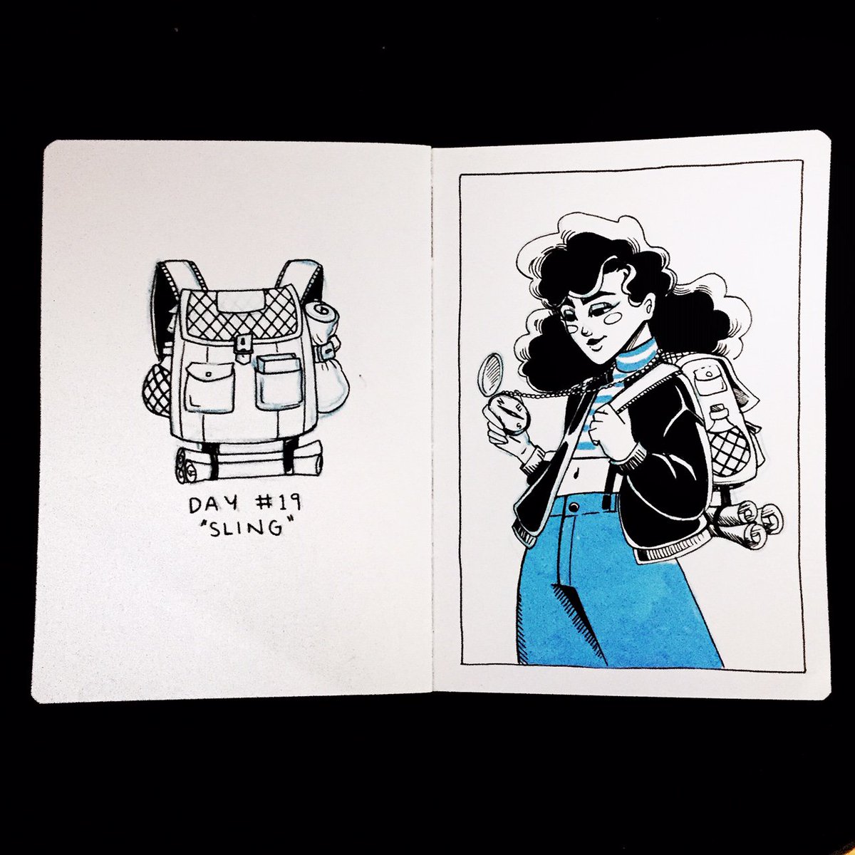 DAY 19 - SLING🏹
Today's Inktober regram is from the talented <a href="/wackydoodledev/">Wackydoodledevon</a> ! We love this character slinging a pack over her shoulder about to go on an adventure. #artoftheday #inktober2019 #inktober2019day19 #artgeckogallery #artgeckosketch <a href="/uniball_uk/">uni-ball</a>