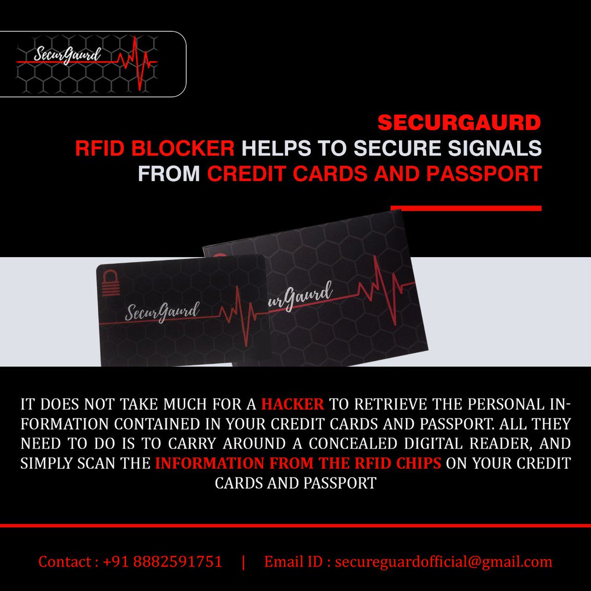 SecurGaurd's tweet photo. SecurGaurd RFID Blocking Card fits easily in your purse, wallet or cellphone case, for stress-free daily usage and travel. All you need is a single card, and you're good to go!

Call us for order now 📞( 08882591751 )

#Securgaurd #hacking #hacker #cybersecurity #hack #hackers https://t.co/GwHQU0463e
