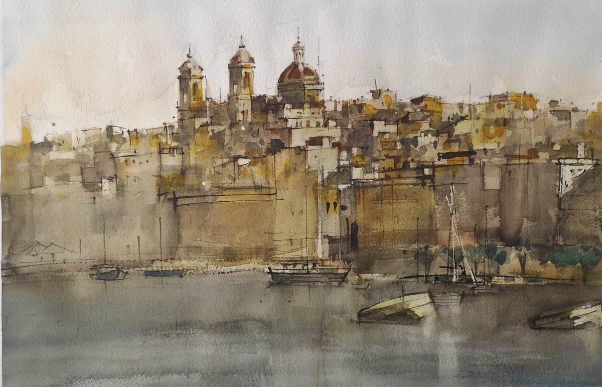 ChristineX180's tweet image. This watercolour painting of Senglea just got homed today. 

More by Svetislav Martinovic, here: ow.ly/dm3Y50wPb5T

#watercolourpainting #Maltapainting #Senglea #Malta #watercolours #art #SvetislavMartinovic #ChristineXArtGallery