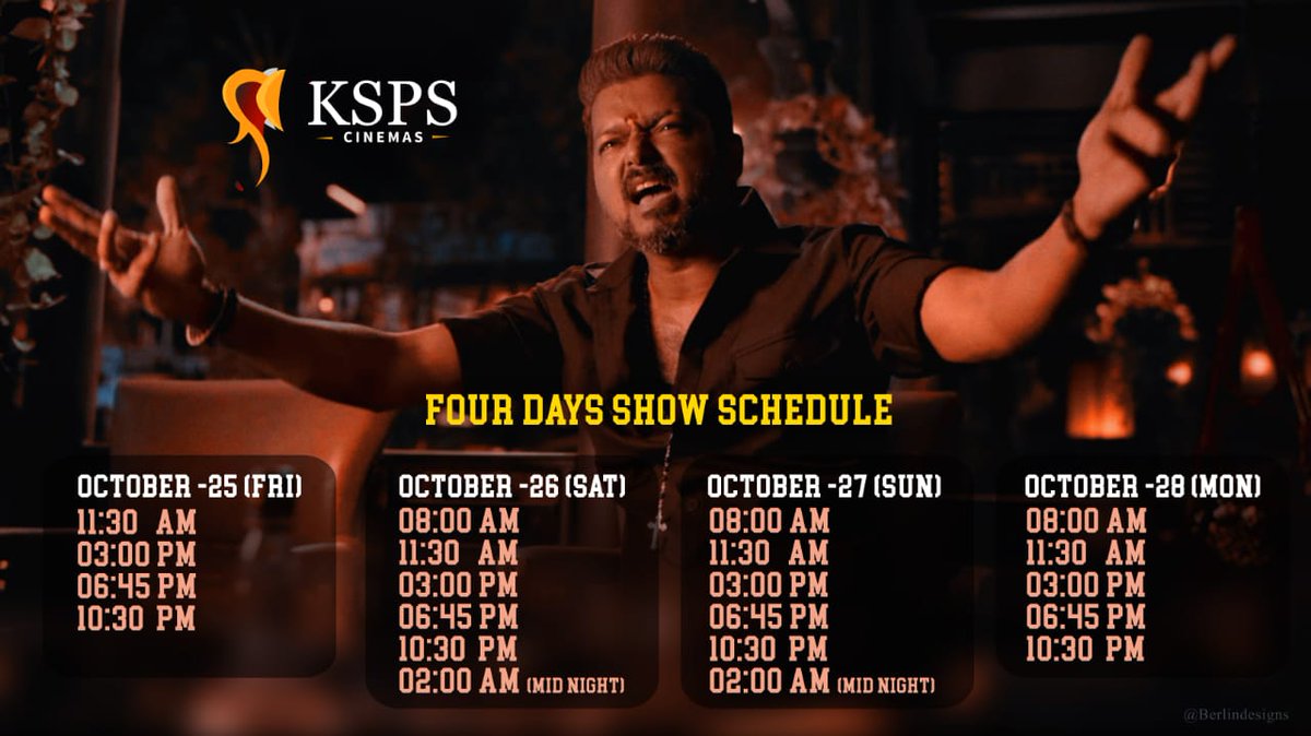 KSPSCinemas_'s tweet photo. Here Is The Most Awaited Update For You All !! 😎🔥

Normal Show Bookings Open From Tomorrow 8.00 AM🔥 For Oct 25 To Oct 28 ( Counter Bookings Only ) 👍
#Bigil
#BigilDiwali #BigilDiwaliAtKSPSCinemas https://t.co/UCsWjvHaJW