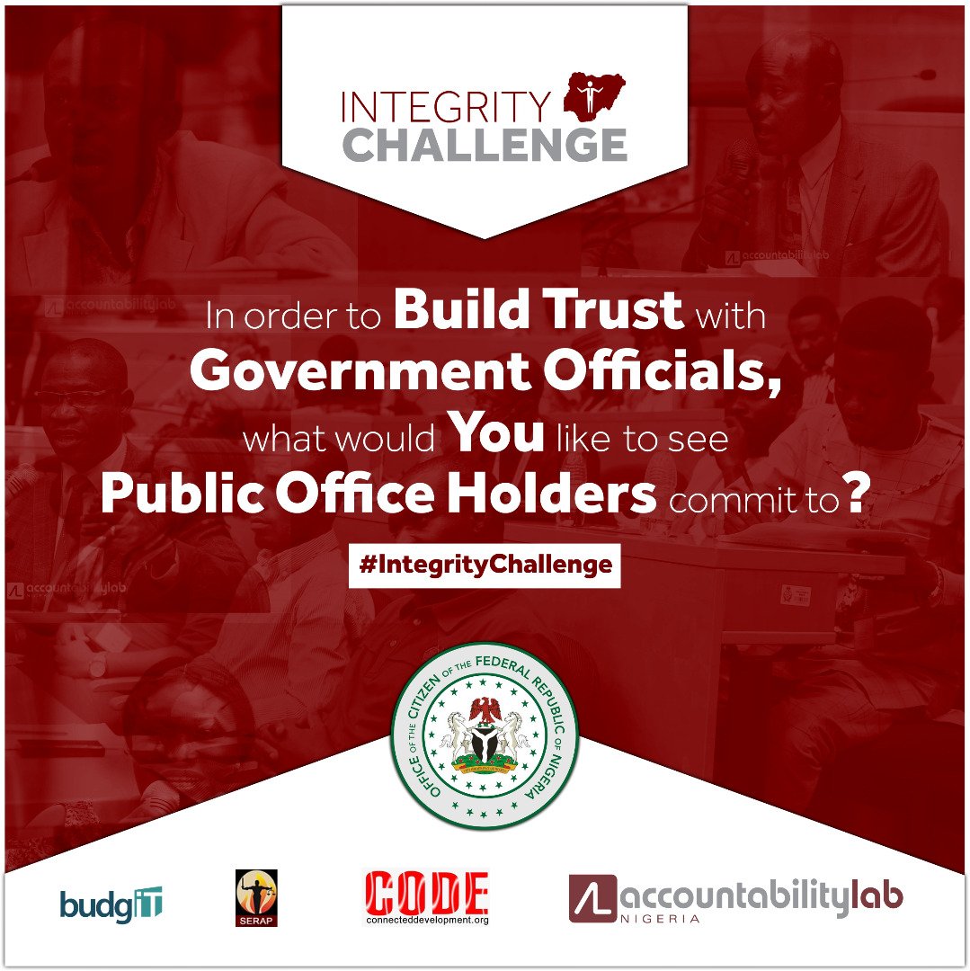 accountlabng's tweet photo. With the #CodeOfConduct, we've reached out to government officials, yet they haven't committed to the #IntegrityChallenge
@NigeriaGov must be seen as a leader in propelling #OpenGovernance through the Freedom of Information Act as a member of the @opengovpart
@FedMinOfJustice https://t.co/ZOYCejcrGX