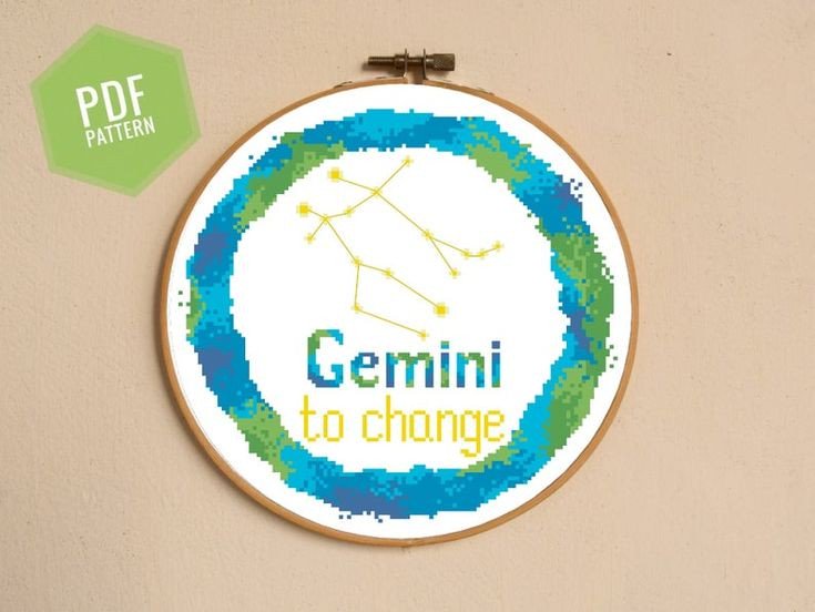 NaiadeHandmade's tweet photo. I decided to make a series of #Zodiac cross-stitch patterns. Find  them all in https://t.co/qz9q18wSVK.
GEMINI counted cross-stitch #pattern has not only traditional constellation and Zodiac sign inscription, but also the strongest characteristic of this sign. https://t.co/SUTaPt3Cw3