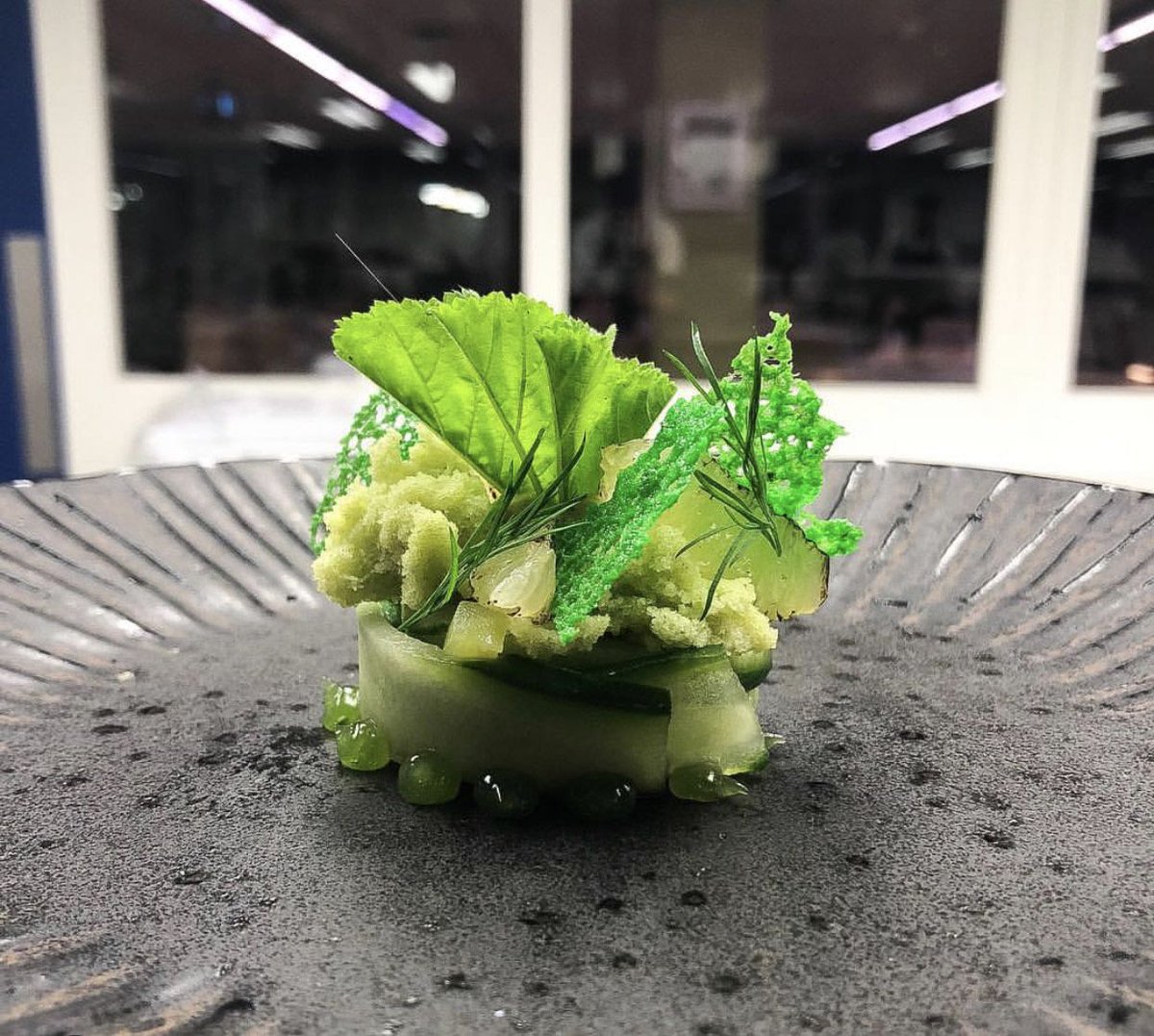 Cucumber, mackerel &amp; yogurt served <a href="/DineatOrigins/">Origins Restaurant</a> @ShrewsColGroup #Creative #futurechefs