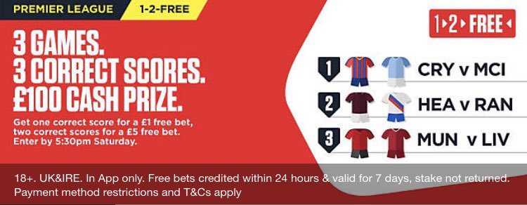 Wagershare's tweet image. Sign Up Play for Free  Click&amp;gt; bit.ly/LADBROKESOFFER Good Luck  #CrystalPalace #city #ENGvAUS #LFCFamily #United #SuperSunday #IREvNZL