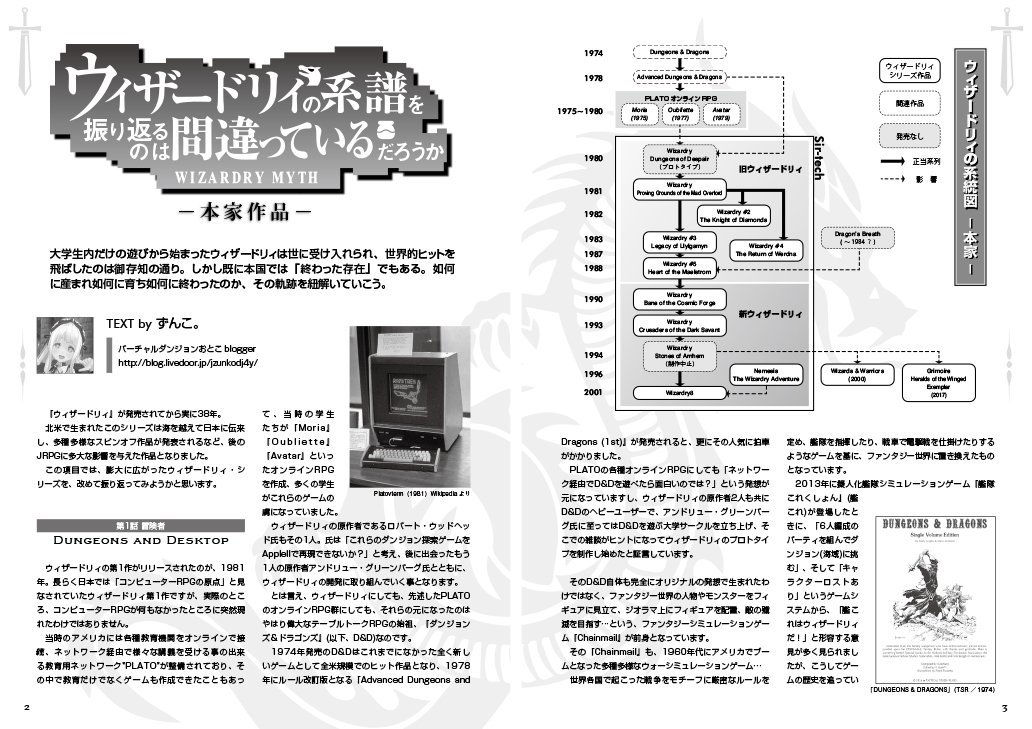 Pin_XXX's tweet photo. 【拡散希望】11/3開催 #ゲームレジェンド にて「ウィザードリィの深淵２」頒布開始！
インタビューは黒須一雄、遠藤雅伸、石垣環、徳永剛、ロー・アダムズ。上田和敏、新納一哉、岩原ケイシ等豪華ゲスト陣とコラム、イラストも充実！
B5／1500円／委託販売あり
見本はこちら https://t.co/3tSDWyJmBO https://t.co/u2pA3u4c9E