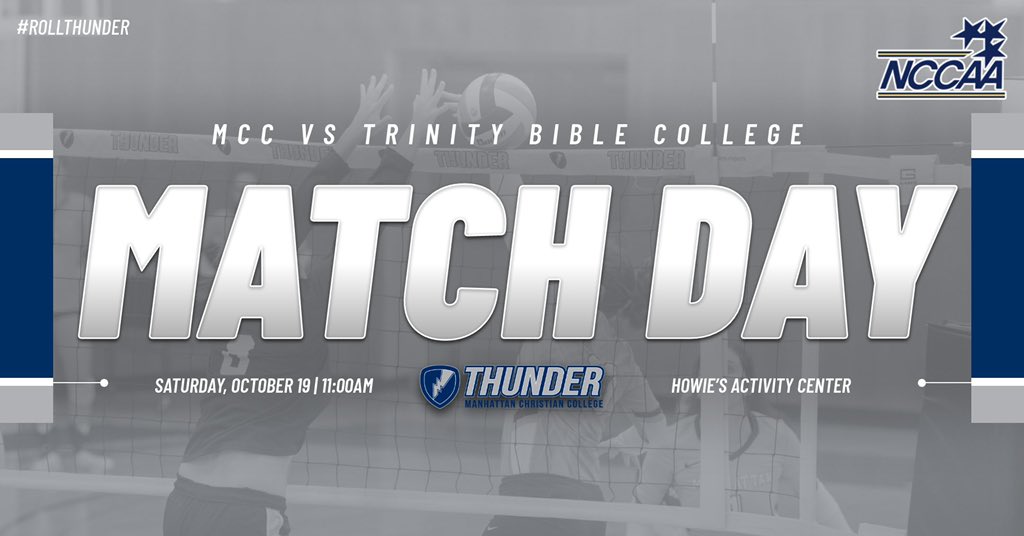 VolleyballMCC's tweet photo. MCC hosts both Trinity Bible College and Bethel College today! Thunder matches are at 11:00 and 3:00! #rollthunder #mccvb #family https://t.co/jEXzW1U0CH
