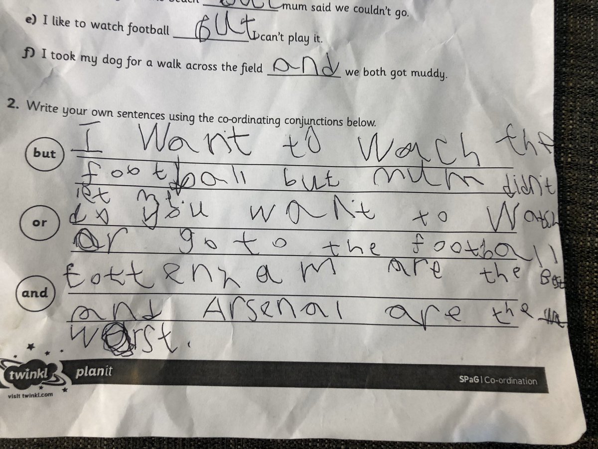 You know your son’s a Tottenham fanatic when even his homework revolves around Spurs 😂                      <a href="/SpursOfficial/">Tottenham Hotspur</a>