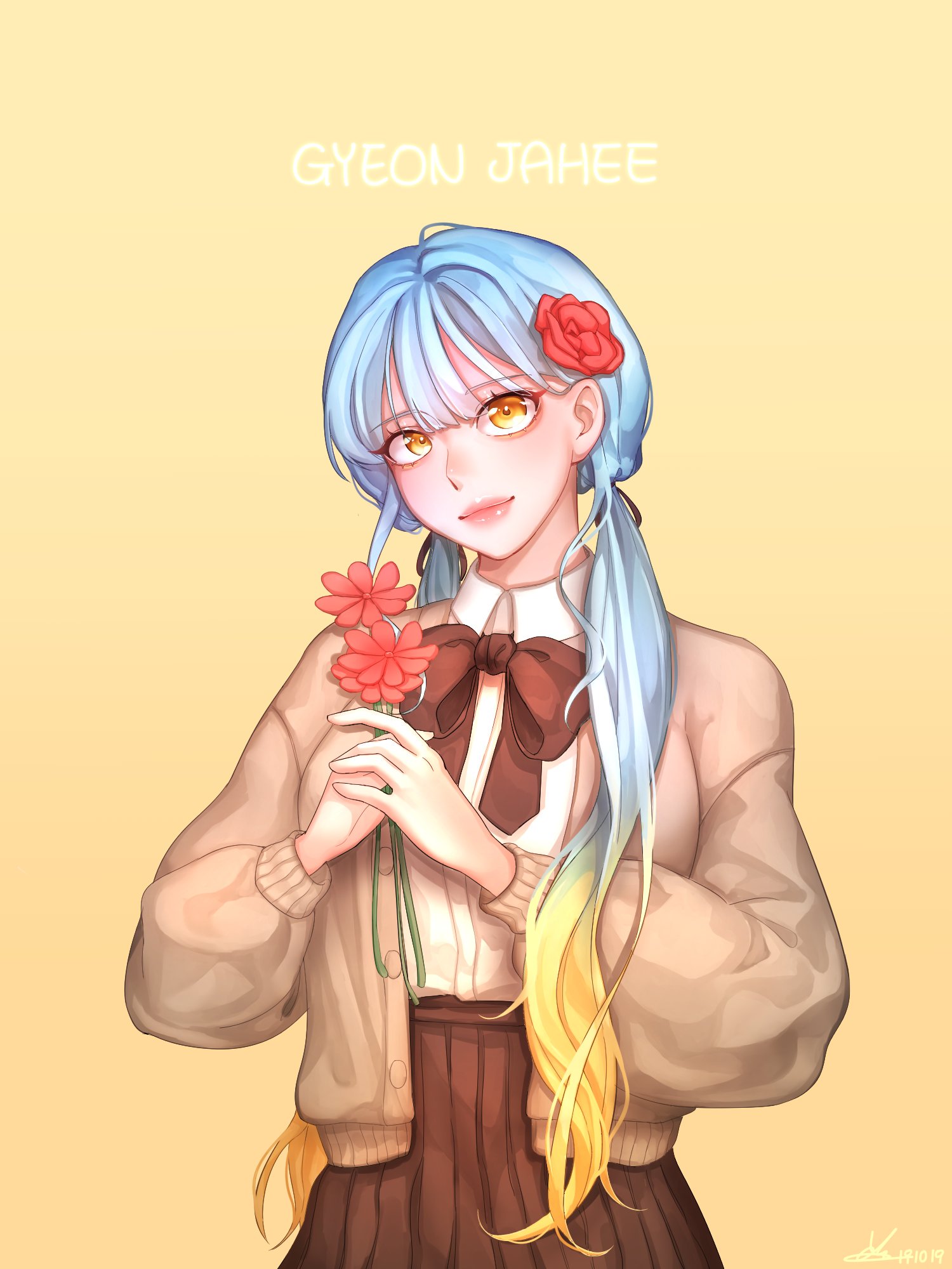 파란지우개 on X: 짜희님 팬아트 다 그렸다!! 이게 뭐라고 이렇게 오래걸린거징 견자희  t.co9NLtuBD4kg  X