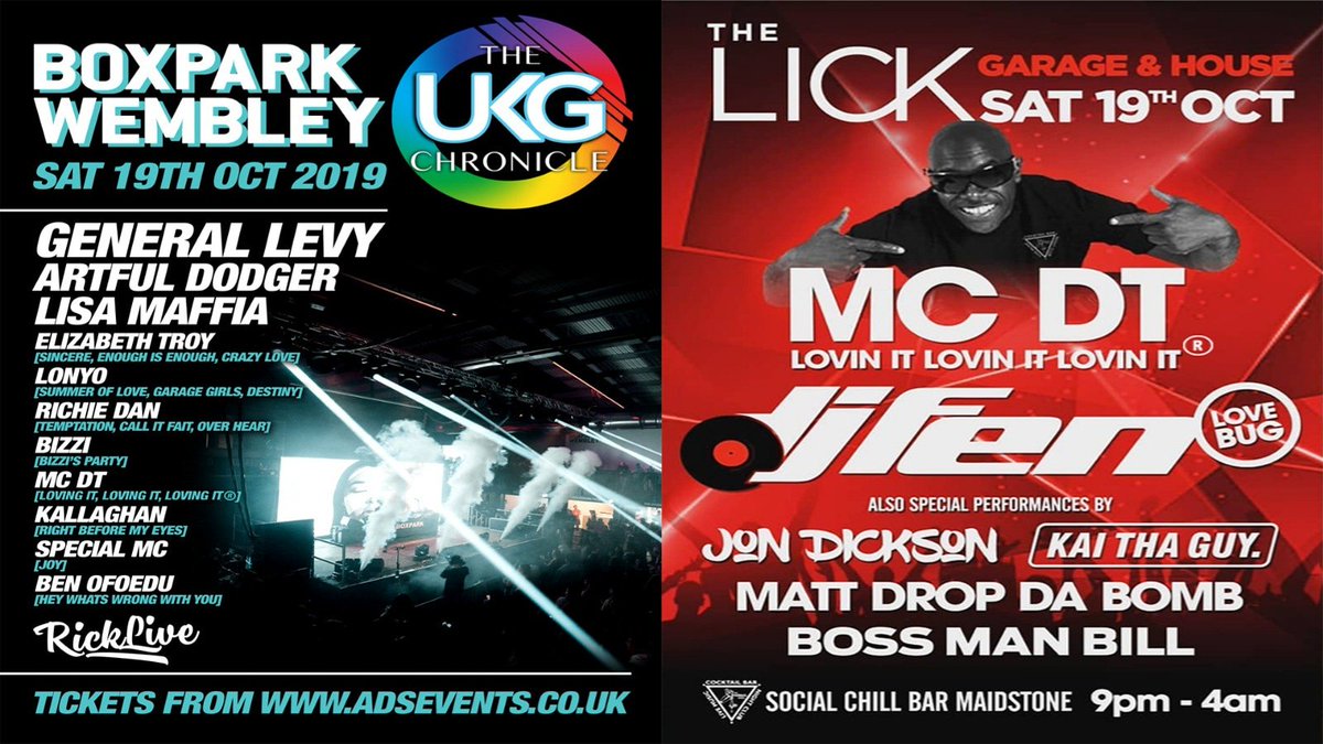 1MCDT's tweet photo. Tonight's performances are at Boxpark Wembley for @ukgchronicle and @socialchill in Maidstone for Love Bug Sessions #LovingItLovingItLovingIt® #JumpDontEverStop #EnterTheDragon #mcdt #SmileAtMe #LyricalPlan #MCDTonTour #BackInTheUK #UKG #ukgchronicle #LoveBugSessions https://t.co/XfXTO2b3LO