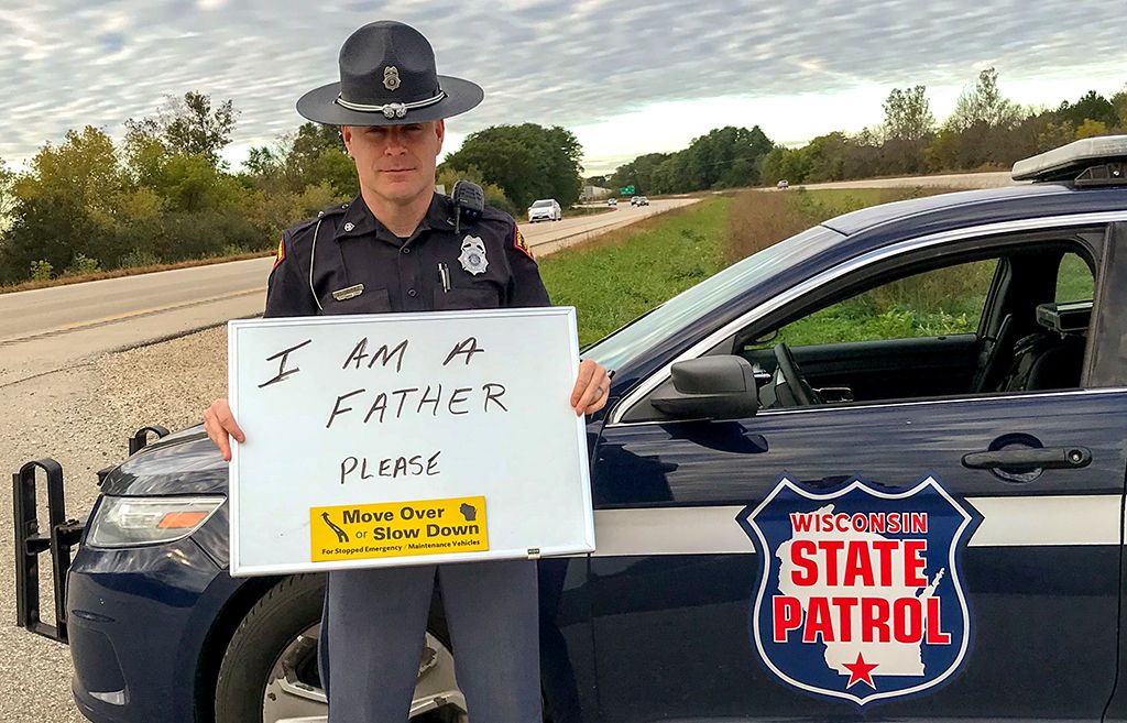 WisconsinDOT's tweet photo. Emergency responders are not just law enforcement, tow truck operators, EMTs, firefighters and highway maintenance crews. They are some one's son, daughter, husband, wife, brother, sister, aunt or uncle. Keep them safe. Please #MoveOver https://t.co/dooVvhNwIH