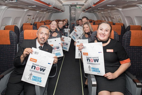 BreastCancerNow's tweet photo. And they're off! This weekend is your last chance to donate to Breast Cancer Now and @ProstateUK on @easyJet flights. We're taking a break during school half term, but on-board collections will be back from 28 October to bring you #Lifesavingjourneys. https://t.co/7TpmFo1VzD https://t.co/QyGnGFIe5g
