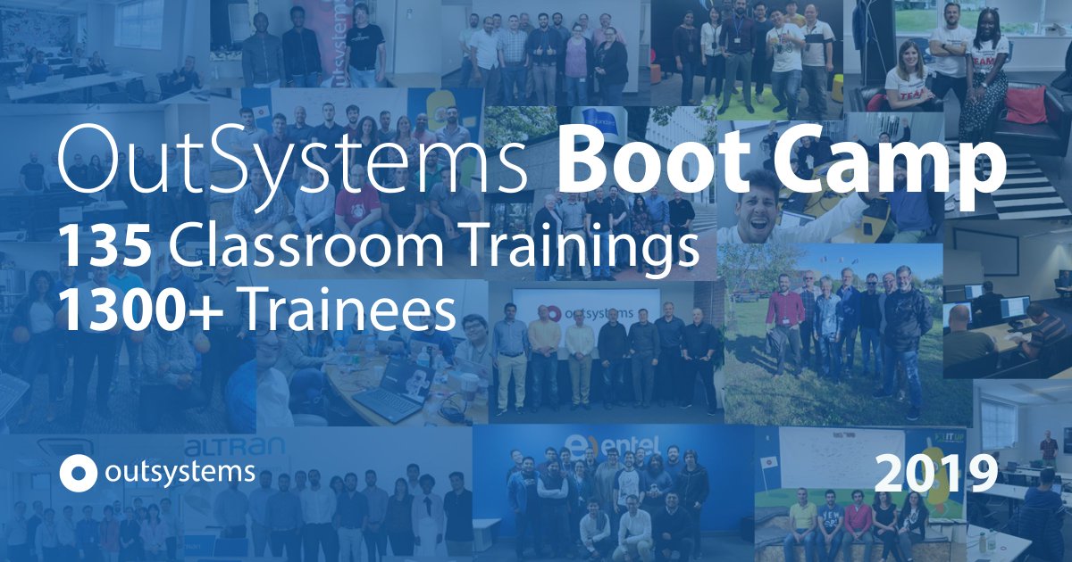 OutSystemsDev's tweet image. 🙌 Wow! In 2019 we&apos;ve run 135 OutSystems Boot Camps with 1300+ trainees!  #OutSystemsTraining

🚀 Join the crowd and learn how to build OutSystems apps. Find out more about the next class here: outsystems.com/learn/classroo…