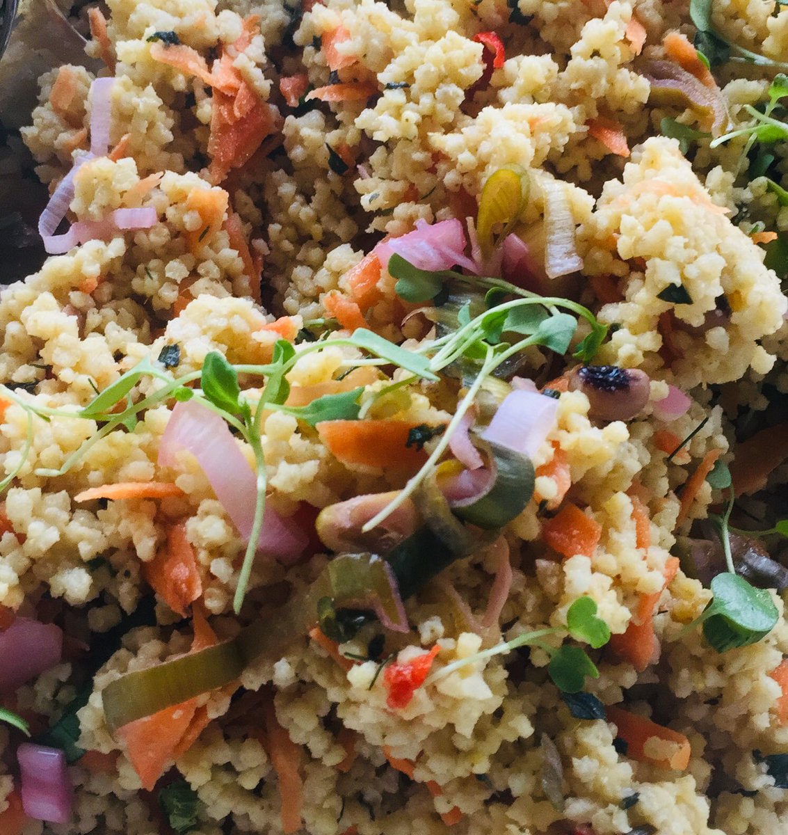 This is Seed Risotto (no rice, all plant based) with pumpkin leaves & Beetroot