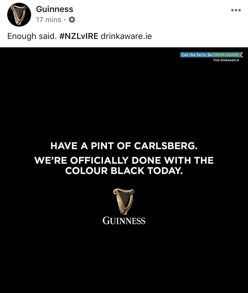 Absolutely brilliant from <a href="/GuinnessIreland/">Guinness Ireland</a> 😂😂
#RWC2019