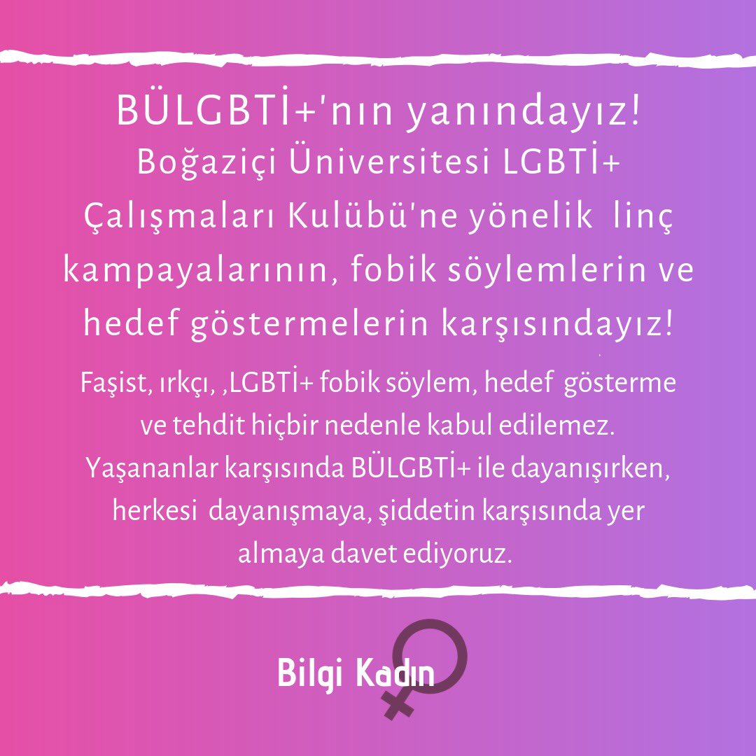 BÜLGBTİ+’nın yanındayız!