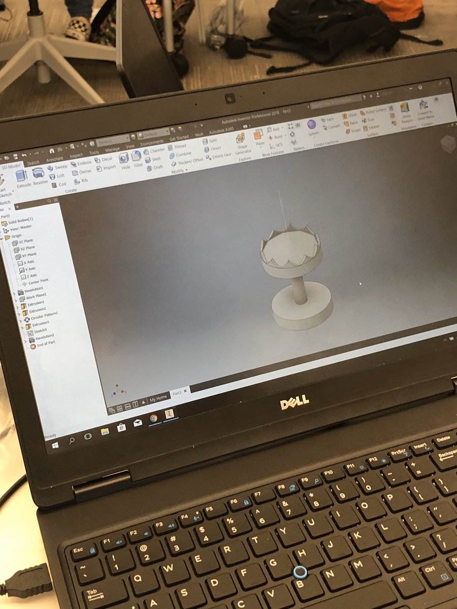 Dunham_DBEXCEL's tweet photo. Students taking designs to 3D models. This print took 24 hours to complete. #DesignThinking #3Dprinting #pltw https://t.co/y5Qw8RZ4lM