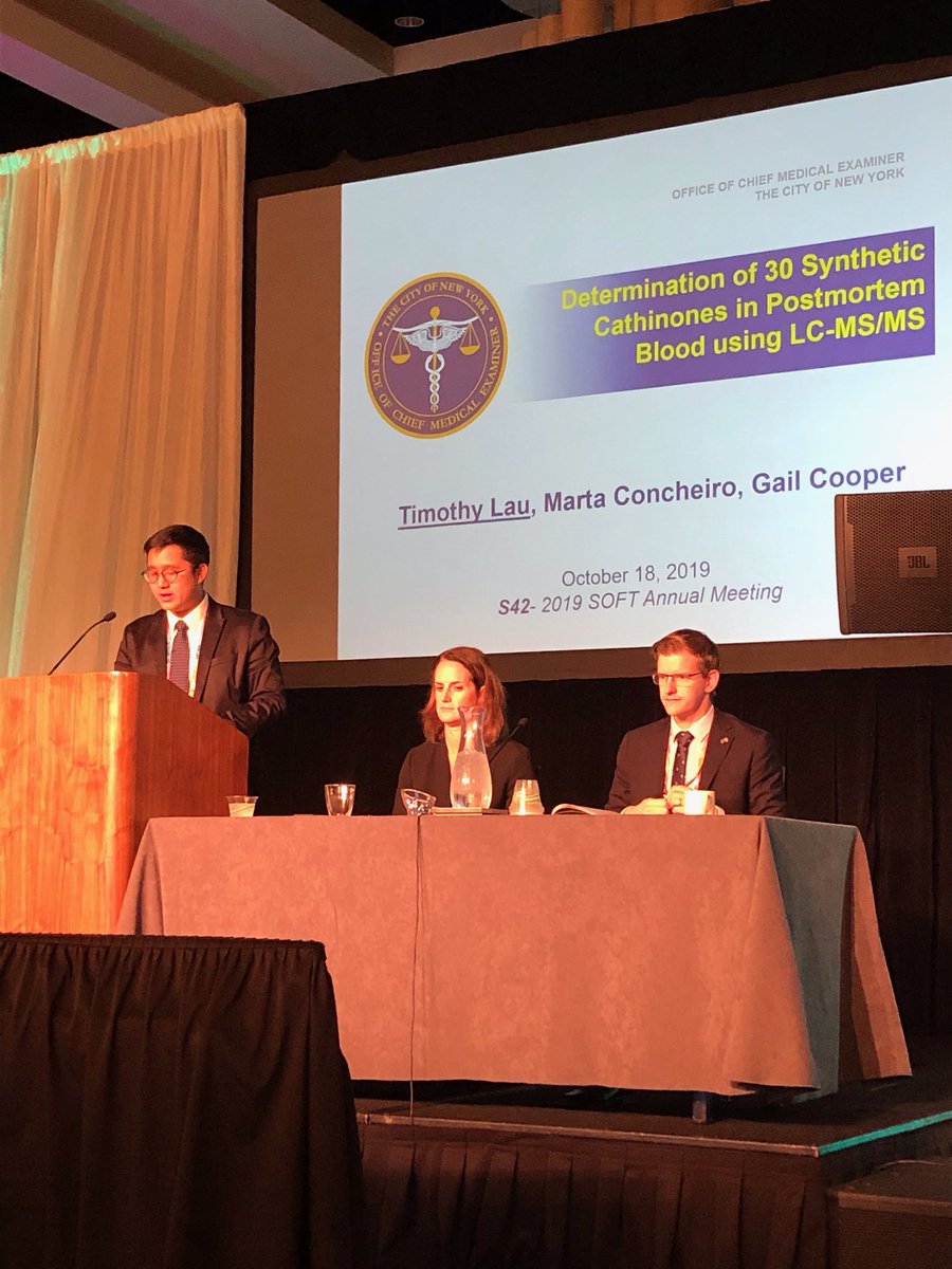 SabraRuvera's tweet photo. #SOFT2019 Determination of 30 Synthetic Cathinones in Postmortem Blood using Liquid Chromatography-Tandem Mass Spectrometry (LC-MS-MS), Tim Lau, BMFS β17 #BUForensics #BMFS https://t.co/c9G3bYMPwX