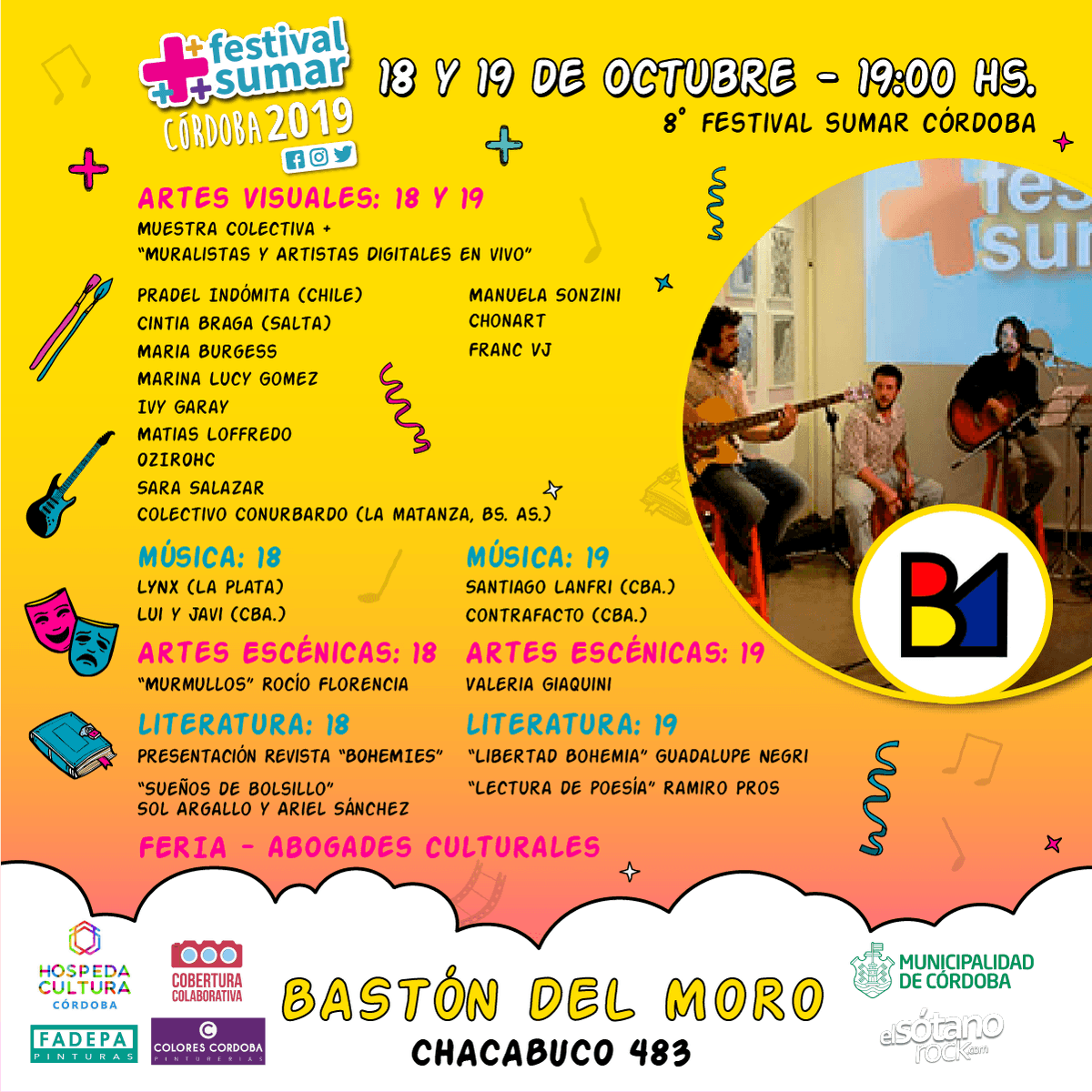 FestivalSumar's tweet photo. Hoy seguimos!! @FestivalSumar 
#actuación #poesia #danza #musica #performance #colaborativo #literatura #fotografía #festivalsumarcba #Córdoba https://t.co/TD3Pba3qSy