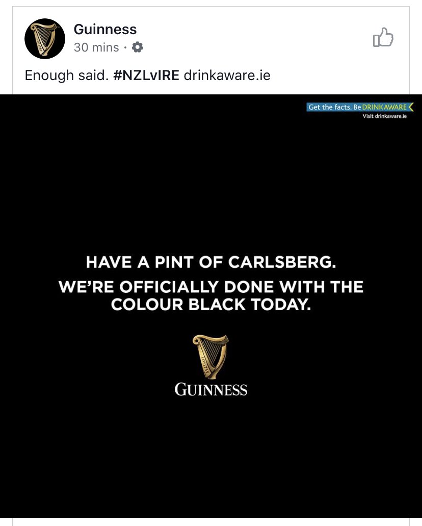 Well played <a href="/GuinnessIreland/">Guinness Ireland</a>