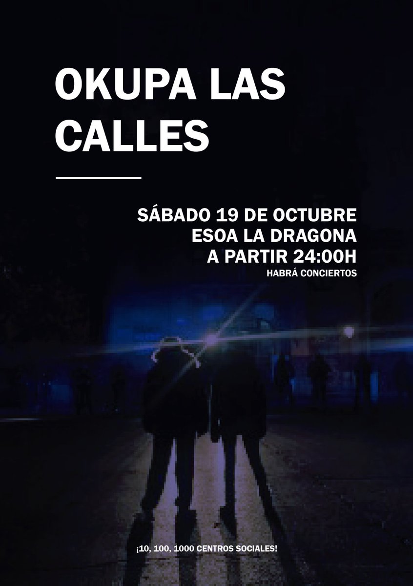 Esta noche, después de la mani antirrepresiva. Acude, difunde!