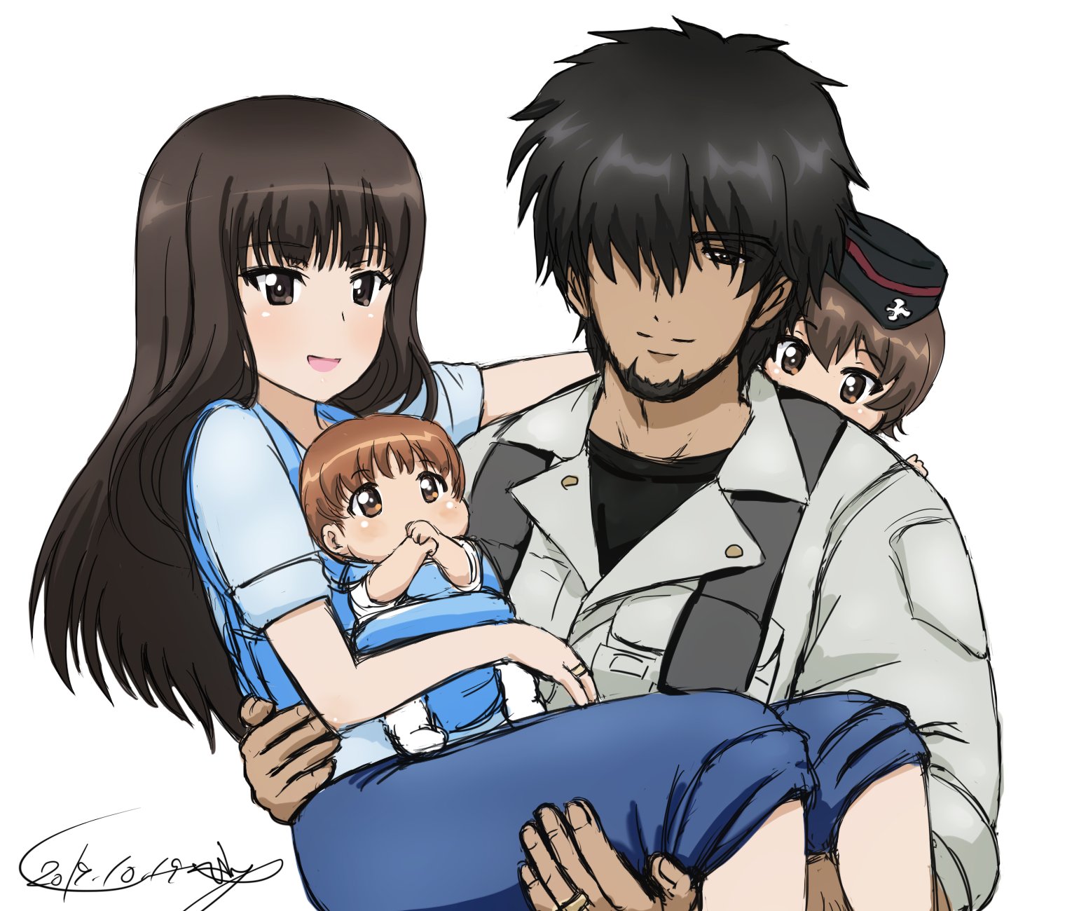 ぶっくりP _ぱんあ44 西4 D-13 on X: 常夫さんにお姫様抱っこされるしほさん（西住しほ５連続チャレンジ⑤ラスト）。※旦那の常夫さんは公式情報＋先達の二次創作絵を参考にアレンジ  #garupan t.co4GsIMf36Op  X