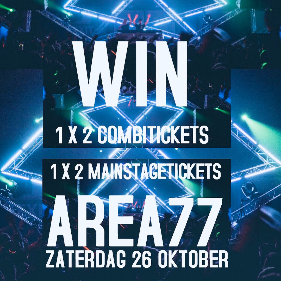 ⚠️WIN ACTIE ⚠️
Ga naar het instagram account van AREA77 en ontdek hoe jij kan winnen! instagram.com/area77_/