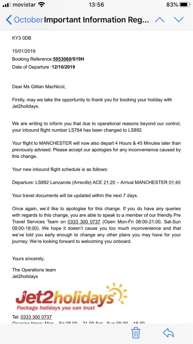 gillianmacnicol's tweet photo. @jet2tweets so you bump those who book early and pay extra for daytime flights, refuse to refund the difference, move us to a 01:40 arrival and then resell the seats again. #donttrustjet2 #notfamilyfriendly #avoidjet2 https://t.co/Hdf10bRfn5