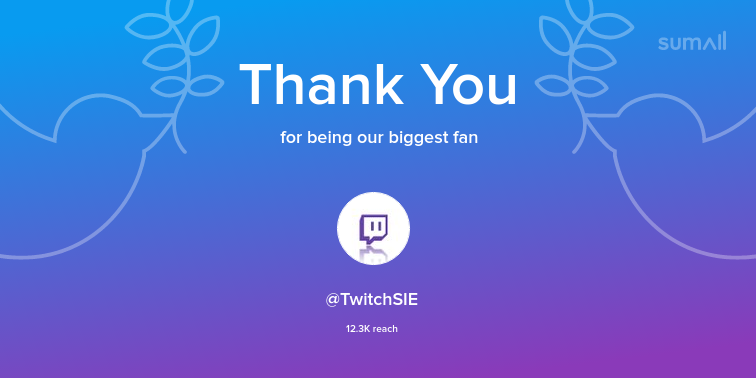 Our biggest fans this week: TwitchSIE. Thank you! via sumall.com/thankyou?utm_s…