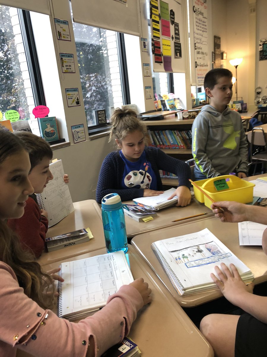 JoriMcKenna's tweet photo. Our first book club discussion day was a success. These fifth graders worked so hard this week to meet their group and individual goals! We are excited for the next two weeks. #theyarelovingit #allin https://t.co/AgPUYusVfa