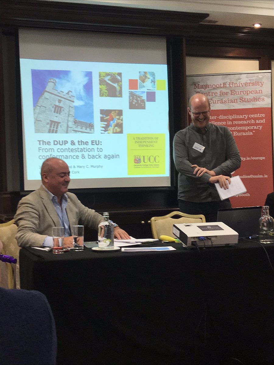 DrAaronEdwards's tweet photo. .@jevershed01 in a highly informative paper (with Dr Mary Murphy) on the #DUP and #EU - interesting insights into the DUP’s “shallow” euro-scepticism @psaitweets #PSAI2019 https://t.co/7aXF9J3TSj