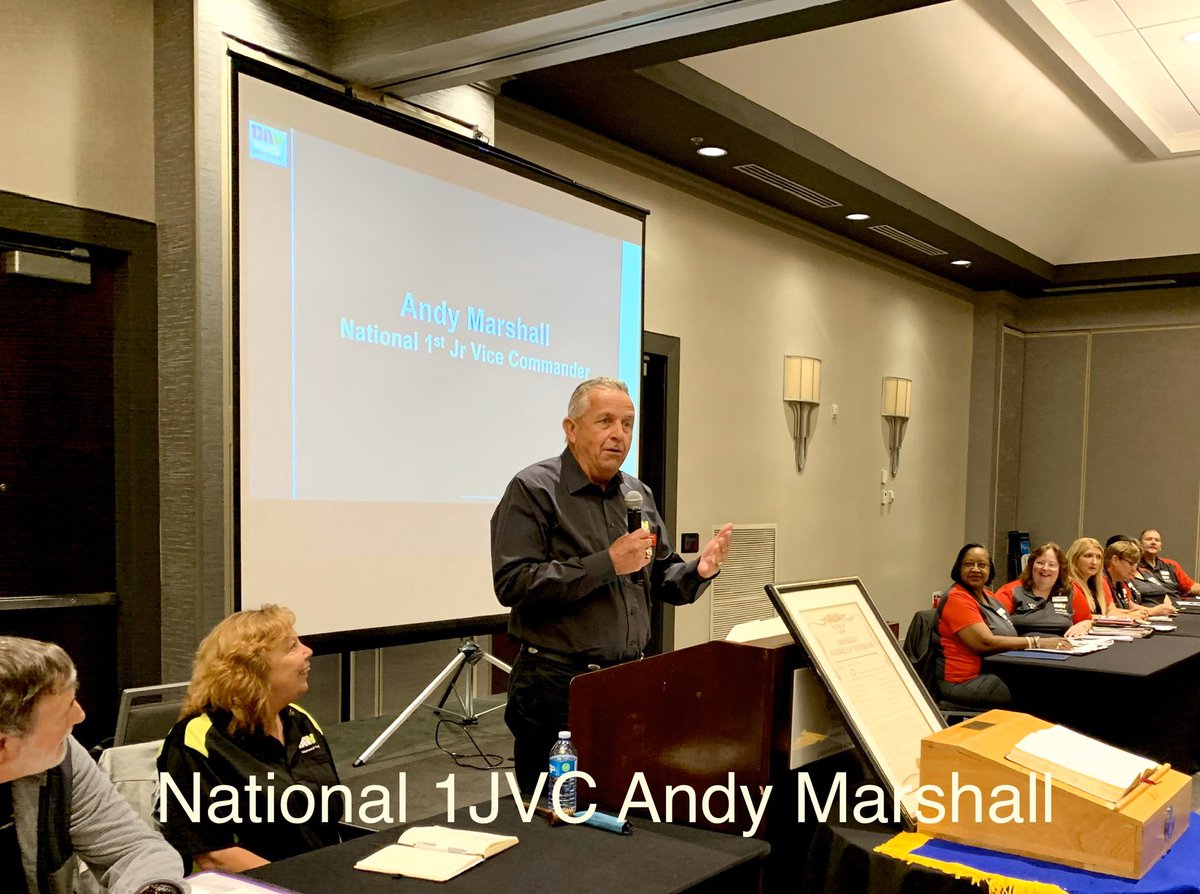 DavVirginia's tweet photo. @DAVHQ 1Jr. Vice Commander Andy Marshall addresses #VaFall19 in #Chesapeake https://t.co/lxqWvklFsf