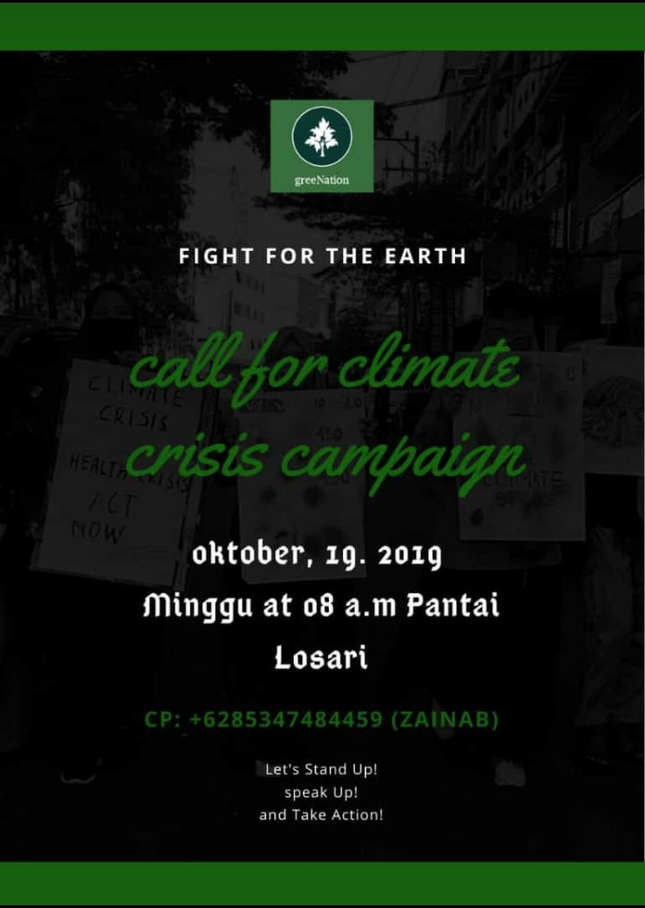 LestariAsrianti's tweet photo. calling for action
as usually greeNation always trying to educate the society about the dangerous of plastic effect for our living.
see u there
#sundayforfuture 
#fridayforfuture 
#climatestrike 
#climatechange
#greenation https://t.co/8a0bKs5hGp