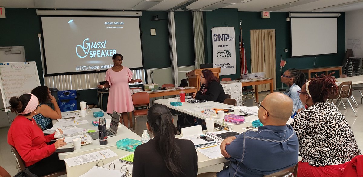 MichelleEnos6's tweet photo. Thank you Jerilyn McCall for being our #CTAeacherLeaders' guest speaker! @BriannaKochFHES @PBCCTA @AFTunion @rweingarten https://t.co/EUpyLJMiTn