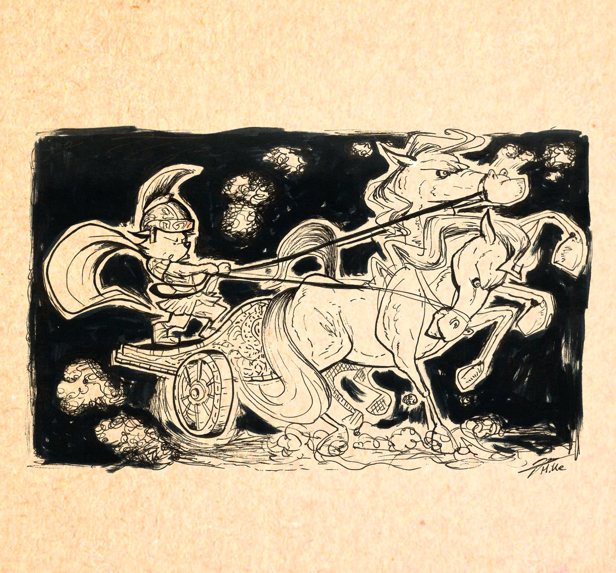 mikeink74's tweet photo. @inktober DAY 15: “LEGEND”. Rusty’s ancestors played very important roles trough history, here’s one example: A Legend on his family. 💥😆
#inktober #inktober2019 #benhur #horses #ink #inkart #draw #drawing #doodle #doodles #sketch #sketches #sketchbook #art https://t.co/Hobfca4alh