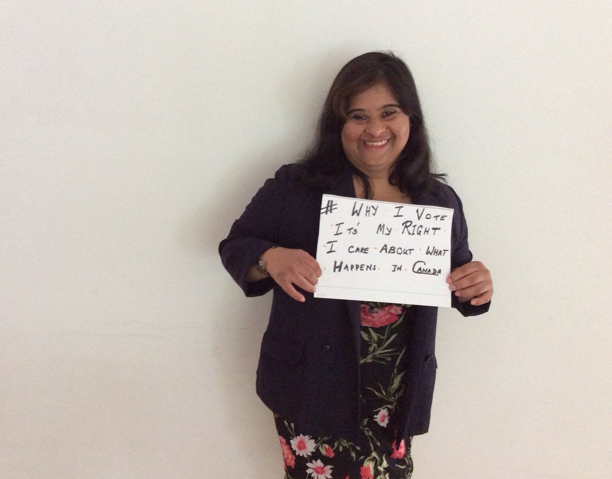 PeopleFirstCA's tweet image. According to StatsCan, one in five (22%) Canadians aged 15 years and over have one or more disabilities – that’s 6.2 million people! About 4% of this group have an intellectual or developmental disability. This is a significant voting block in Canada. Your vote counts! #WhyIVote