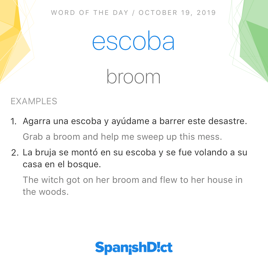 SpanishDict's tweet photo. Today's Word of the Day is "escoba"!

https://t.co/lgPqbOnmVV https://t.co/MBiKDoLHlC
