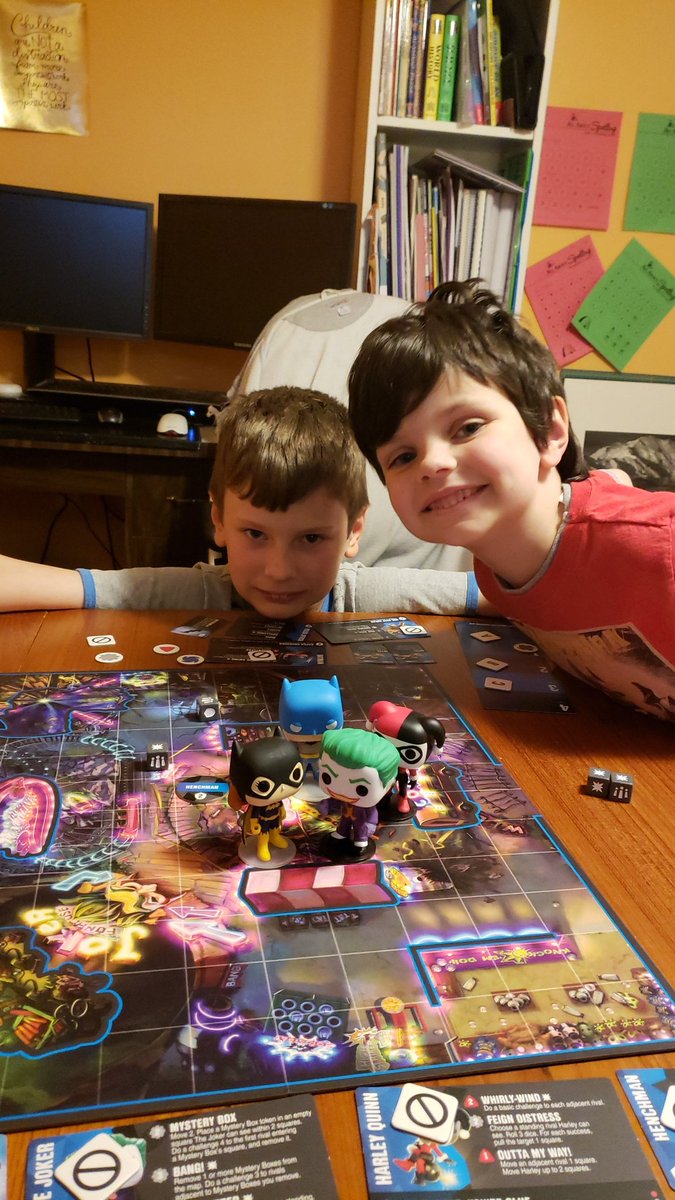 jme198's tweet photo. We first played #RhinoHeroSuperBattle and Nathaniel won. I tried to get too tricky with my building. Then Liam put a beat down on me in #FunkoVerse. 

#LazySaturdayMorning
#BoardBames https://t.co/a74DOyTlzs