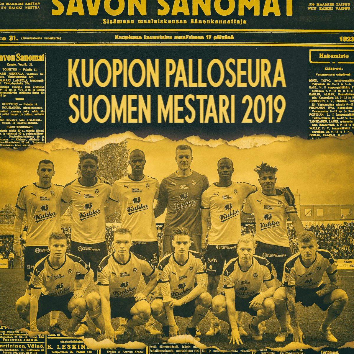 KuPS1923's tweet photo. KUOPION PALLOSEURA ON SUOMEN MESTARI 2019!!! https://t.co/EiRWhgk4QU