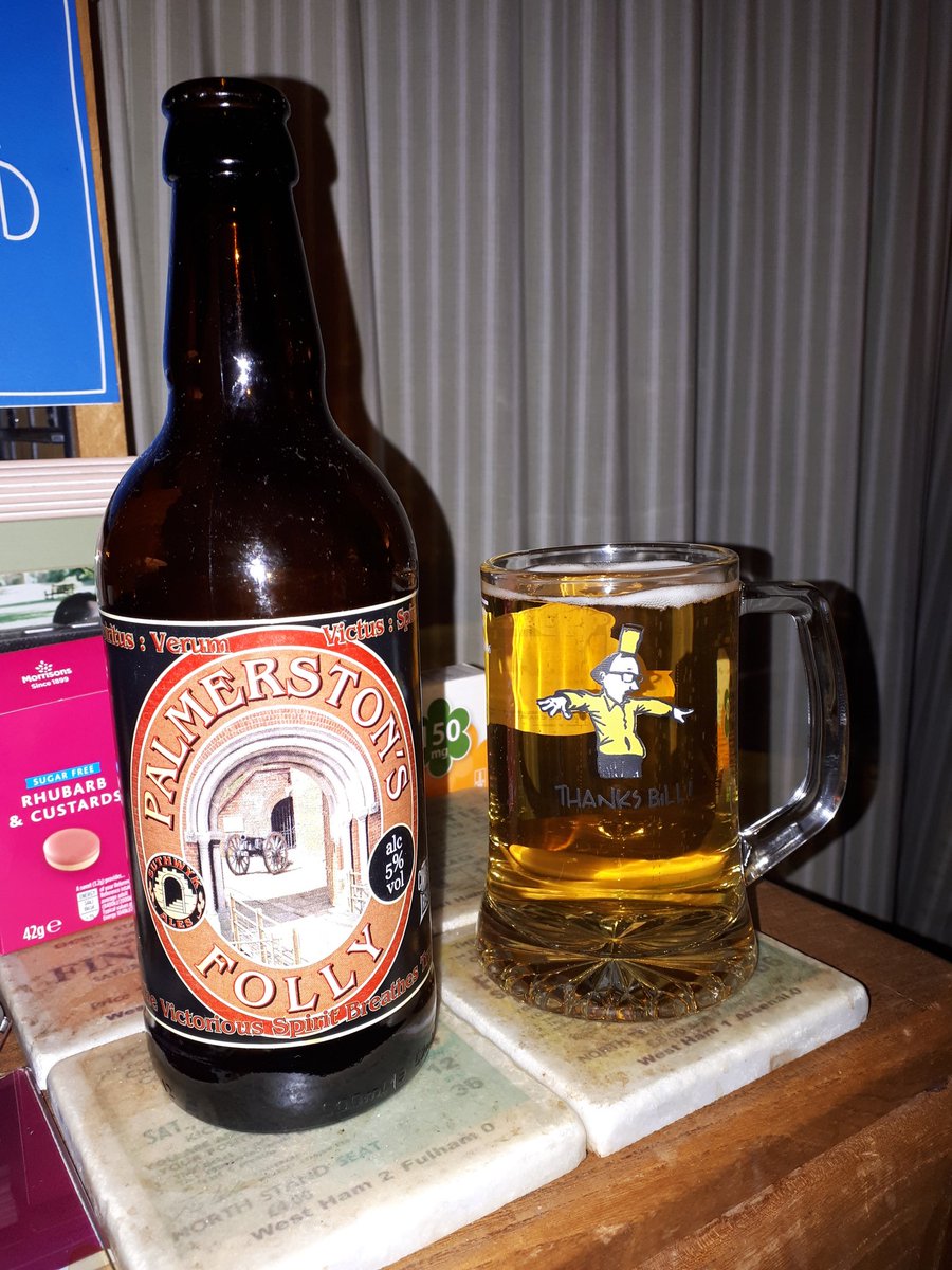 Now drinking...
@SuthwykAles Palmerston's Folly 5% wheat beer.