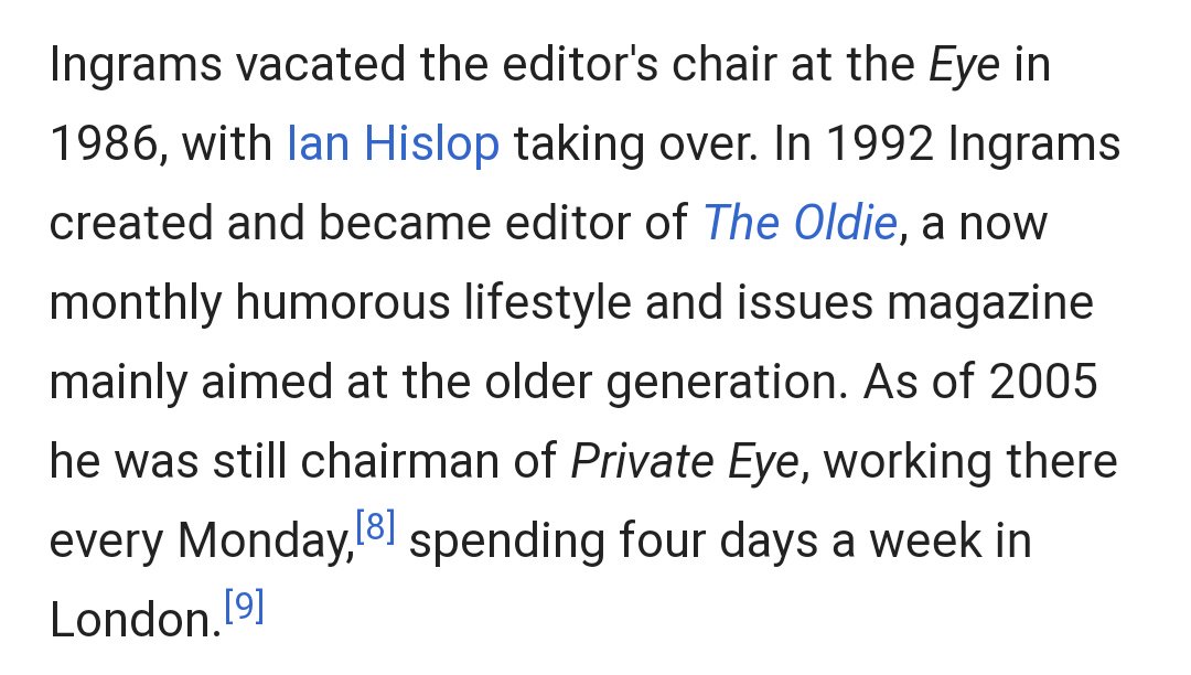 Let's return for a moment to Fairbairn's daughter Charlotte, who appeared in Epstein's little black book: Charlotte worked for the Oldie Magazine as events organiser and PA at the same time as Richard Ingrams, former editor of Private Eye whose name appeared on the RAINS list.