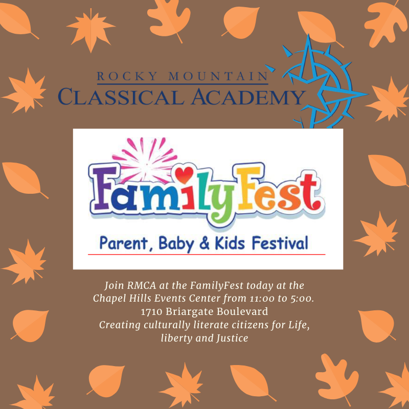 Cullen_McDowell's tweet image. Join RMCA at the @FamilyFestsUSA event at Chapel Hills Event Center, 1710 Briargate Blvd.  We will be handing out information on our amazing school from 11:00-5:00.  Share with a friend and stop by the booth. #RMCA #ProudPrincipal