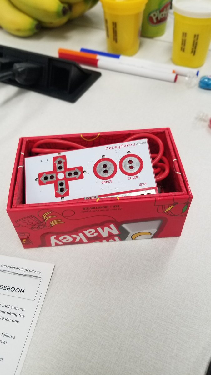 mme_hopkins's tweet image. Pumped for some Saturday PL with #teacherslearningcode @learningcodeyyt about Scratch and Makey Makey!