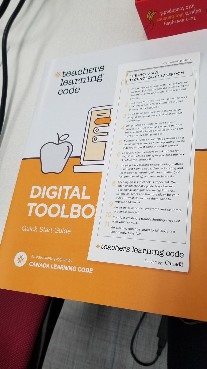 mme_hopkins's tweet image. Pumped for some Saturday PL with #teacherslearningcode @learningcodeyyt about Scratch and Makey Makey!
