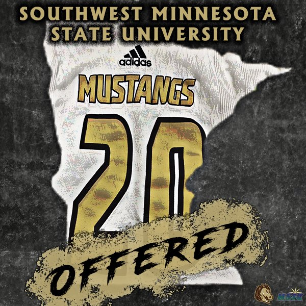 KellenWallace's tweet photo. After a great talk with @CoachHillerSMSU I am proud to announce I have received an Offer from Southwest Minnesota State University! #GOMustangs #Gallop https://t.co/t9zZTI9ksU