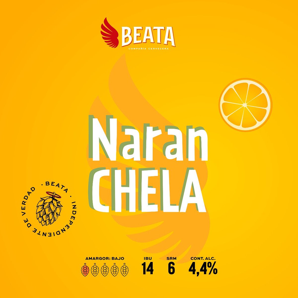 cervezabeata's tweet photo. Démosle la bienvenida a la nueva 🍊 NARANCHELA 🍊 ❗
Una suave Wit con citra, y agregado de un licor casero de cáscaras de naranjas amargas del vecino. Un lujo. #beata #momentobeata #benditatueres #naranchela https://t.co/B0GEDgYbFV