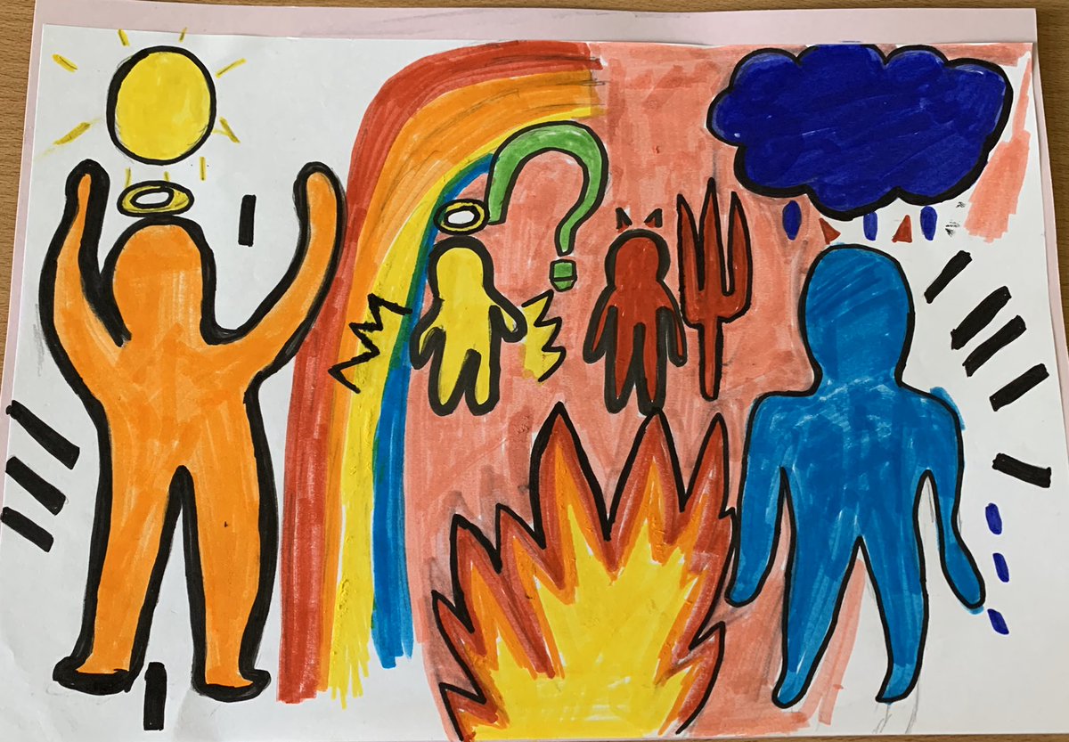 MsSimmonsLHS's tweet photo. Just a few pictures of the fantastic artwork created by Team Walnut in the style of Keith Haring. @HeadLHS https://t.co/pNCfdakTPr