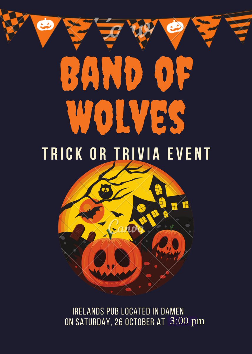 The Trick or Trivia Event has been moved from 3:30 to 3! Hopefully, everyone can still come out!!