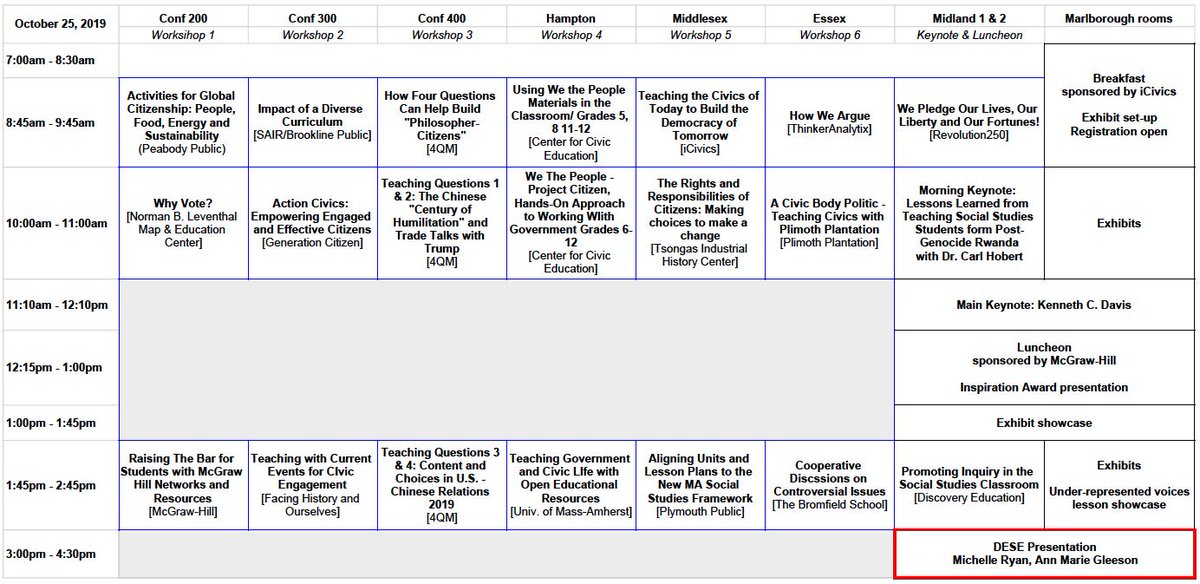 MACouncilSocSt's tweet photo. Workshops being offered at the MCSS Fall One-Day Statewide Conference this Friday, October 25, 2019.  https://t.co/YyprSOYhPH https://t.co/TaX2vwA9iY