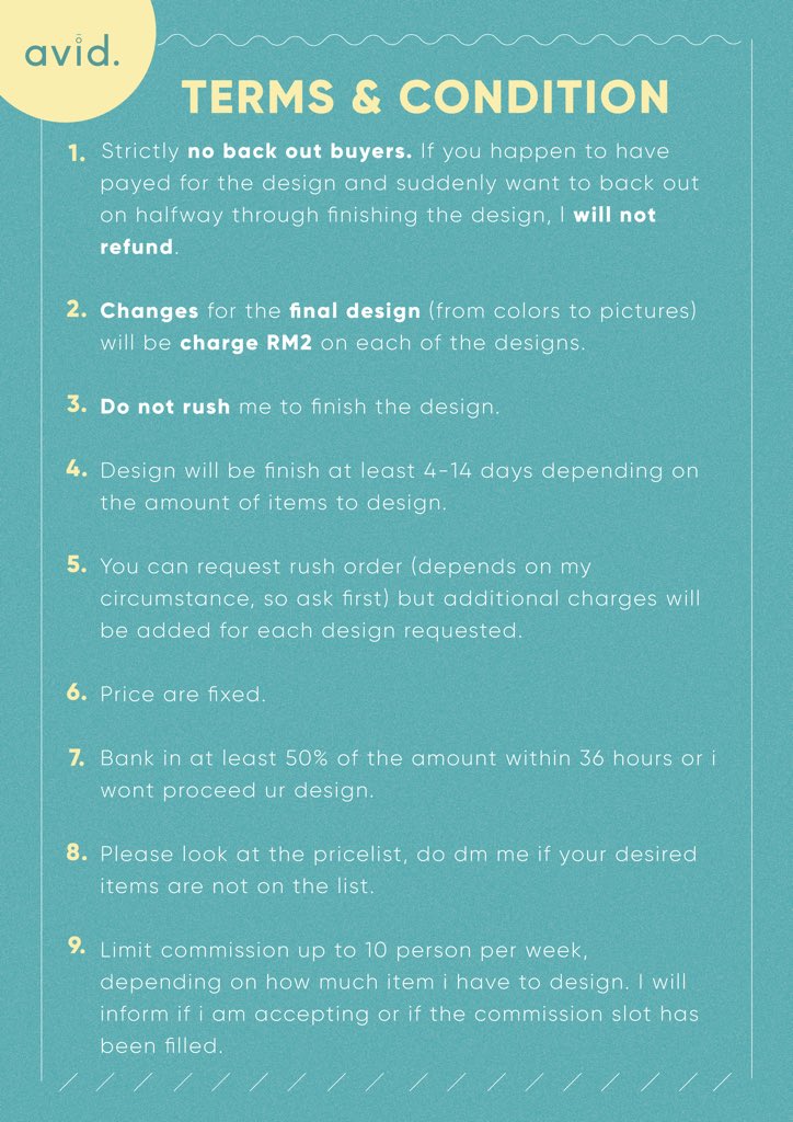 aviddesign's tweet photo. Avid Design are now officially open! please check out the pictures belows for notice, pricing, process and portfolio! Thank you! ✨🌼 https://t.co/X393rHvrLO